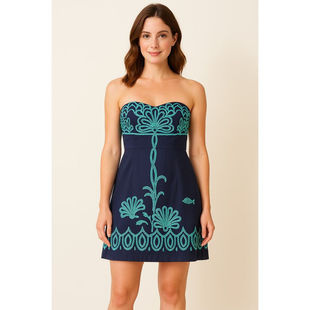 Lilly Pulitzer Strapless Bowen Fly Me to the Sea Dress - Size 6
